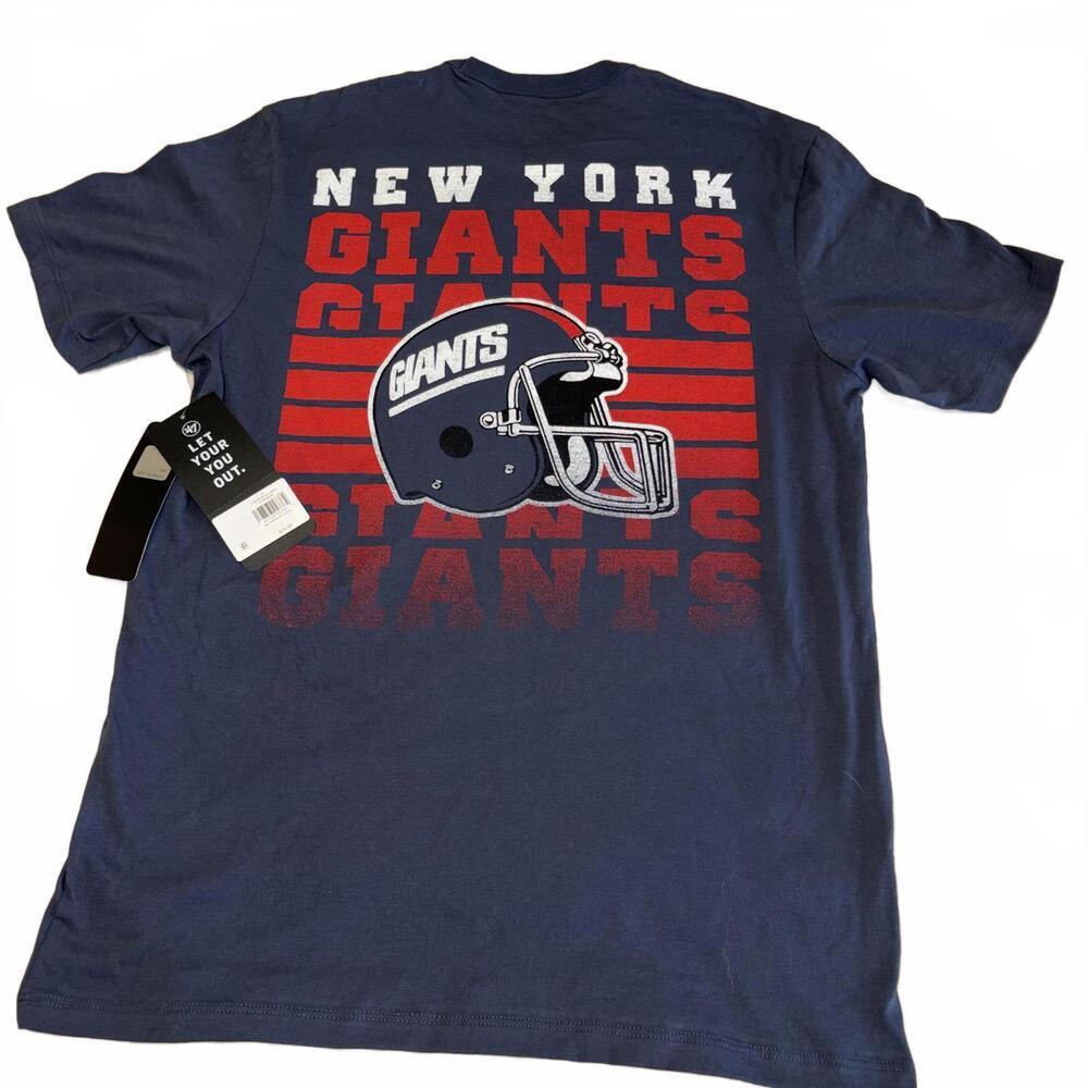 New With Tags New York Giants Men’s Small NFL Navy Blue T-Shirt Throwback Helmet